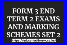FORM 3 END TERM 2 EXAMS AND MARKING SCHEMES SET 2