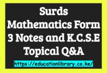 Surds Mathematics Form 3 Notes and K.C.S.E Topical Q&A