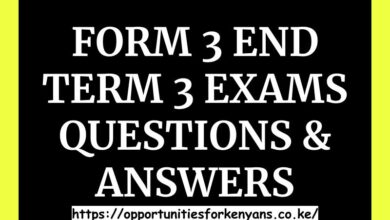 END TERM 3 FORM 3 EXAMS Q&A